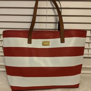 Michael Kors Striped Jet Set Saffiano Tote